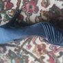 Navy Satin Court Shoes with Diamante. Image 5