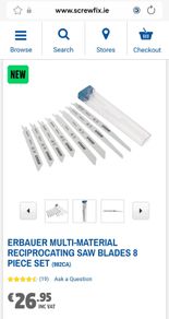 Erbauer Multi-Material Reciprocating Saw Blades 8 Piece Set