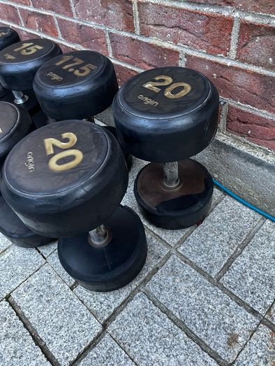 172kg used rubber dumbbells