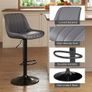 Bar Stools Set of 2 PU leather Waterproof Swivel Barstools with Backrest, Dark Grey Image 5