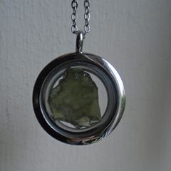 Gemstone jewellery, Floating pendant, Moldavite, Jewellery, Gift
