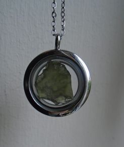 Gemstone jewellery, Floating pendant, Moldavite, Jewellery, Gift