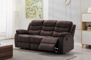 3 Seater PU Leather Recliner Sofa Brown