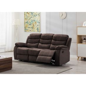 3 Seater PU Leather Recliner Sofa Brown