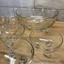 Vintage Etched Glass Dessert 3 footed dish set (7 pieces) Image 6