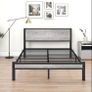King Size Bed Frame with Wooden Storage Headboard, Metal Bed Frame King Size Bed Base/Mattress Foundation, Enhanced Support Noise Free, Black Image 8