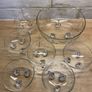 Vintage Etched Glass Dessert 3 footed dish set (7 pieces) Image 3