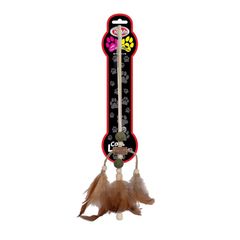 Pet Nova Cat Rod Brown Feathers Toy