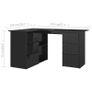 Corner Desk High Gloss Black 145x100x76 cm Chipboard Image 2