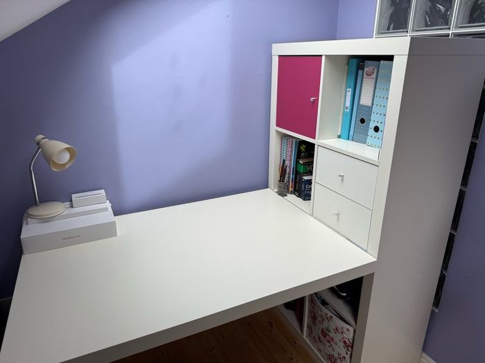 IKEA Desk & Bookshelves attached. Excellent condition