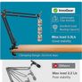 Microphone Stand Mic Arm Suspension Boom Scissor Arm Stand with 3/8" to 5/8" Screw Adapter Shock Mount Windscreen Pop Filter Mic Clip Holder Cable Ties for HyperX QuadCast, Blue Yeti Image 4