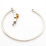 Vintage Silver, Natural Baltic Amber & CZ Bangle Image 3