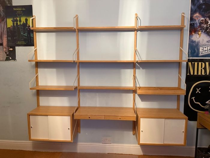 IKEA SVALNAS Bamboo Wall Shelving System