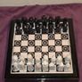 Vintage Wooden Chess Board with Carved Soapstone pieces Image 5