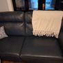 Indigo Navy 3 Seater Leather Sofa Image 4
