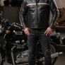 Classic Men's Leather Route 66 Cafe Racer Biker Jacket Image 2