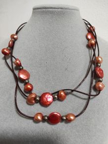 Sterling silver pearls necklace
