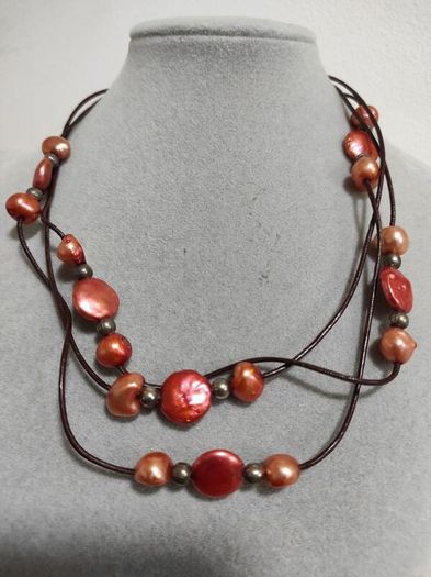 Sterling silver pearls necklace