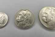 Poland 2 , 5 , 10 zlotych Pilsudski silver coins