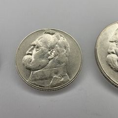 Poland 2 , 5 , 10 zlotych Pilsudski silver coins
