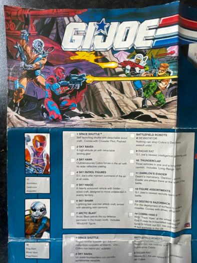 Vintage Hasbro Gi Joe 1988 - 1991 European Catalog Double Side Booklet Poster Used