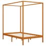 Canopy Bed Frame Honey Brown Solid Pine Wood 140x200 cm Image 2