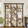 Vintage Bookcase, 3 Column 6 Tier Tree Shaped Bookcase, 17 Compartments Image 3