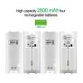 Nintendo Wii Remote Controller QUAD Charging Dock Charge Station with Batteries White Image 3