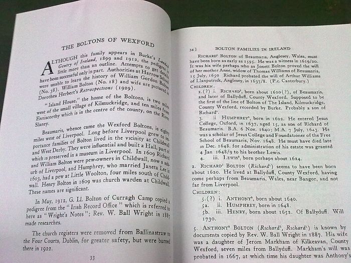 Bolton families in Ireland Wexford Waterford Dublin Ulster Irish family history