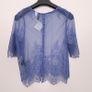 H&M Blue Sheer Floral Lace Boxy Blouse Top 8UK/36EU Image 2