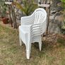 Six stackable garden chairs - white plastic Image 9