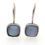 Vintage 925 Sterling Silver & Blue Agate Earrings Image 3