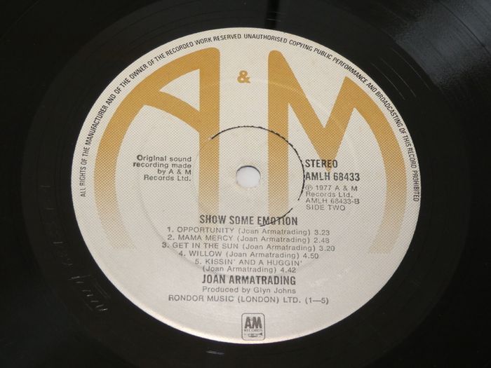 Joan Armatrading Show Some Emotion Uk Pressing 1977 Lp