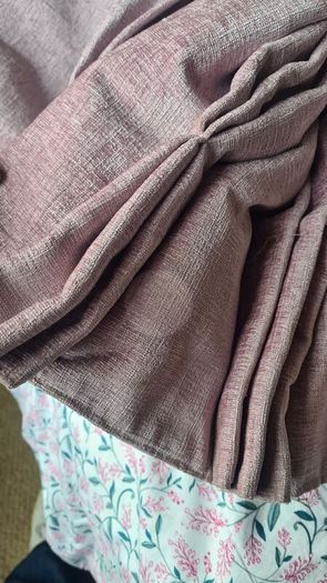 Dusty pink Pinch pleat large window curtains