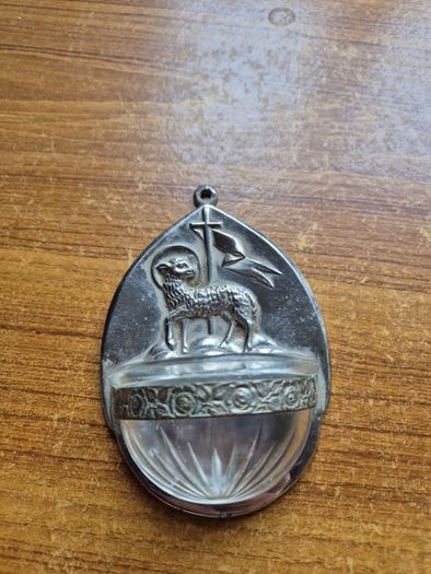 Vintage Holy Water Font Lamb of God