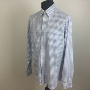 Zara Man blue & White small check cotton shirt M 42 inch Chest postage included
