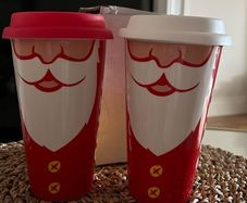 Costa Coffee Travel Ceramic Mug Santa Christmas Festive With Lid