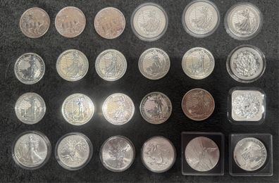 24x 1oz Assorted Silver Coins