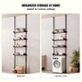 Over the Toilet Storage, 4-Tier Adjustable Over Toilet Bathroom Organizer, Low-carbon Steel 53"-132" Tall Storage Shelf Rack Image 2