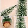 10 Pcs Artificial Frosted Sisal Trees Bottle Brush Trees with Wood Base Artificial Frosted Sisal Trees DIY Crafts Mini Pine Tree Christmas Miniature Ornaments for Xmas Home (FREE POSTAGE) Image 4