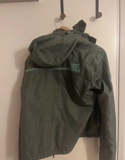 northface jacket grey with teal/mint