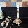 3X Antique Table Lamps - Italian Onyx Marble & Japanese Chokin Art Image 9