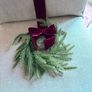 Mini 20cm diameter chair real feel wreath with exaggerated length burgundy ribbon Image 6