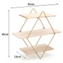BRAND NEW Wall Mounted Metal Diamond Floating Shelves Wooden Holder Rack Storage Shelf for Bedroom Livingroom Office Organizer Decor Image 2