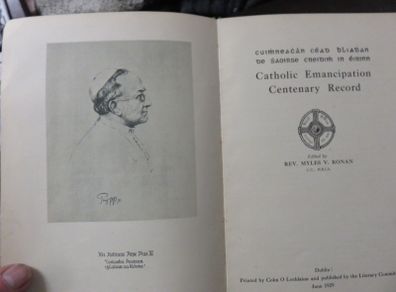 Catholic Emancipation anniversary. 1829--1929