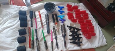 Complete Professional Salon & Mobile Hairdresser Styling Kit  Brushes, Clips & Bag