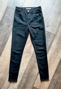 Classic Levis  Premium 720 Black Denim High Rise Super Skinny Jeans W29 Uk10-12
