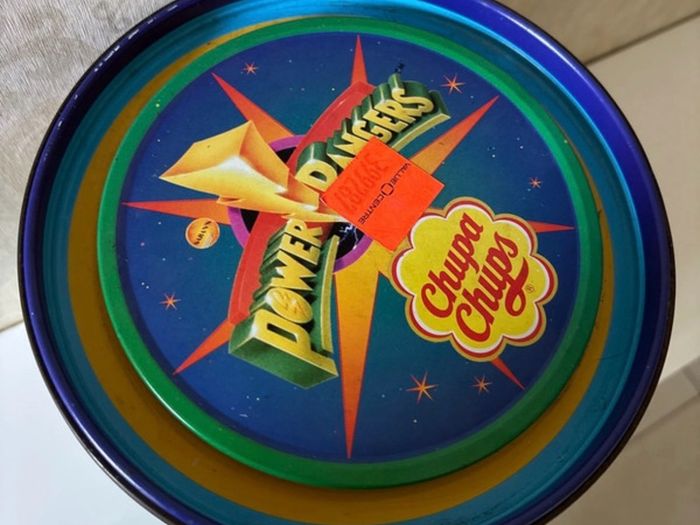 Vintage 1995 Mighty Morphin Power Rangers Chupa Chups Tin Bucket Made in Spain 1995
