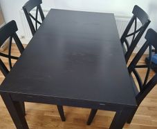 Dining table and four chairs