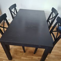 Dining table and four chairs